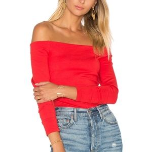 L'Agence Cynthia Off-Shoulder Top in Rouge size XS